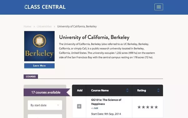 UC Berkeley Class Central